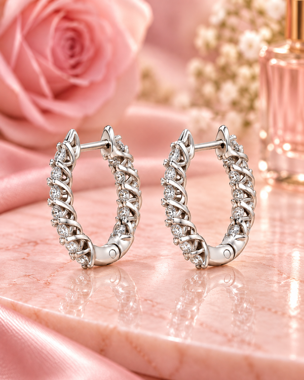 9ct White Gold 1.62ct Lab Grown Diamond Hoop Earrings (2100434)