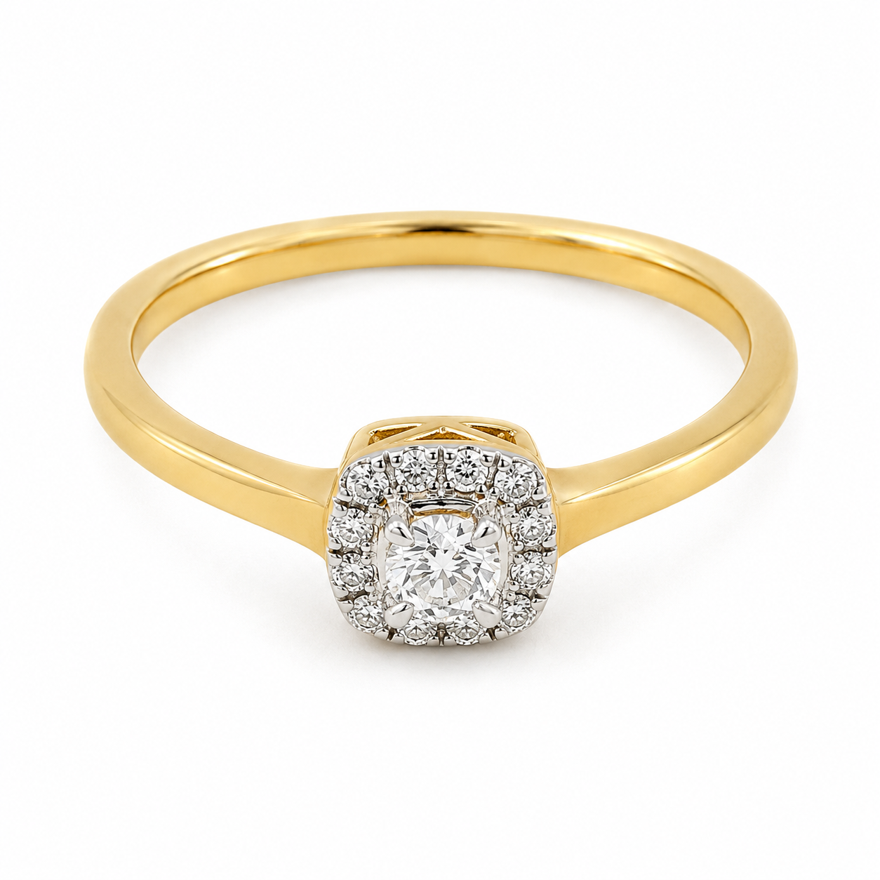 9ct Yellow Gold Cushion Engagement Diamond Ring 1102069