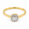 9ct Yellow Gold Cushion Engagement Diamond Ring 1102069