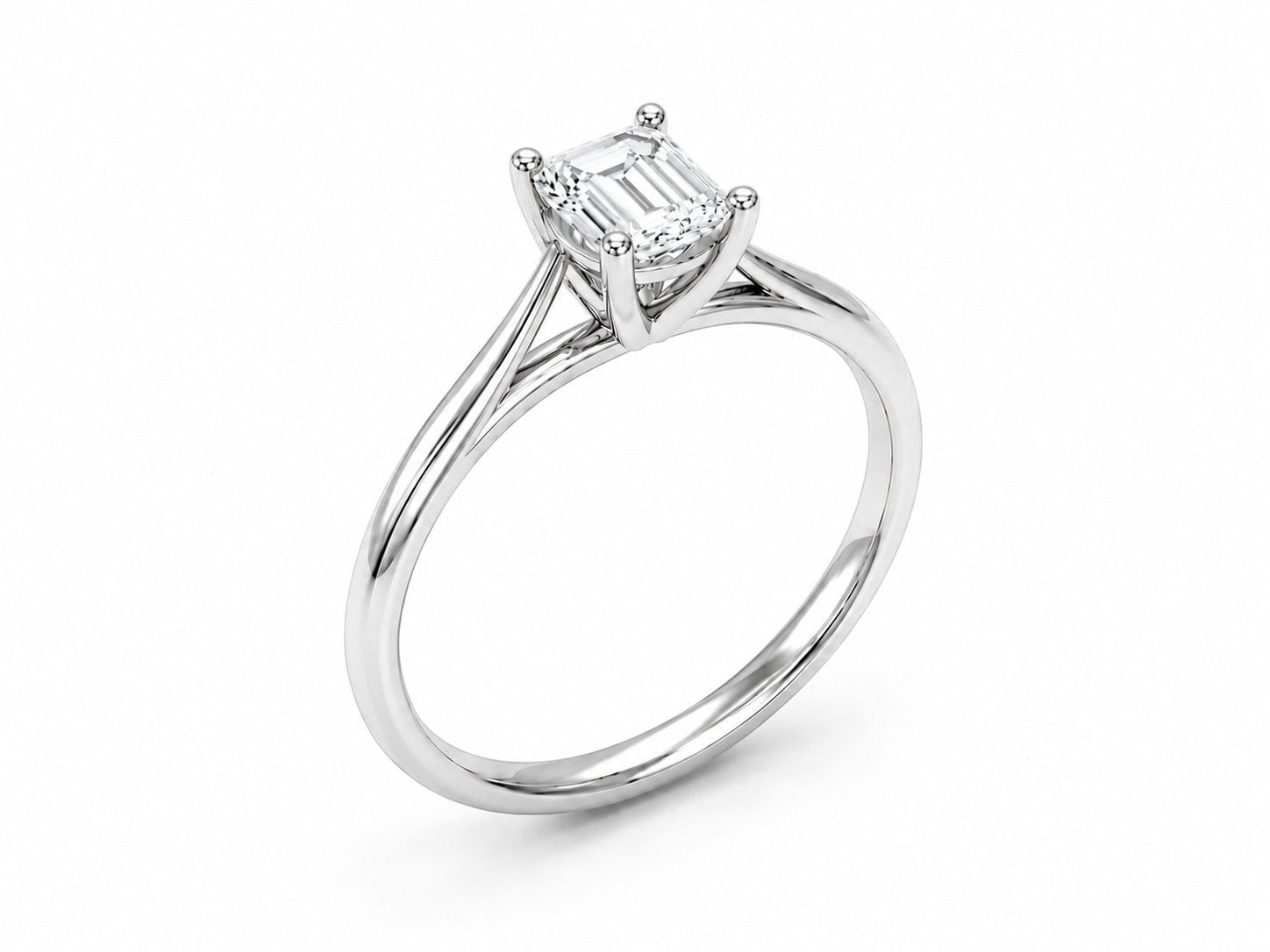 9ct White Gold 1ct Emerald Lab Grown Diamond Ring - Cassim & Co South Africa