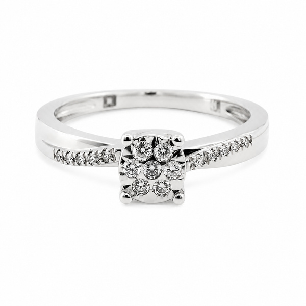 9ct White Gold 4 Claw Diamond Engagement Ring 1102288
