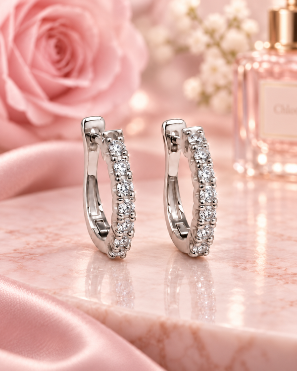 9ct White Gold 0.371ct Lab Grown Diamond Hoop Earrings (2100432)