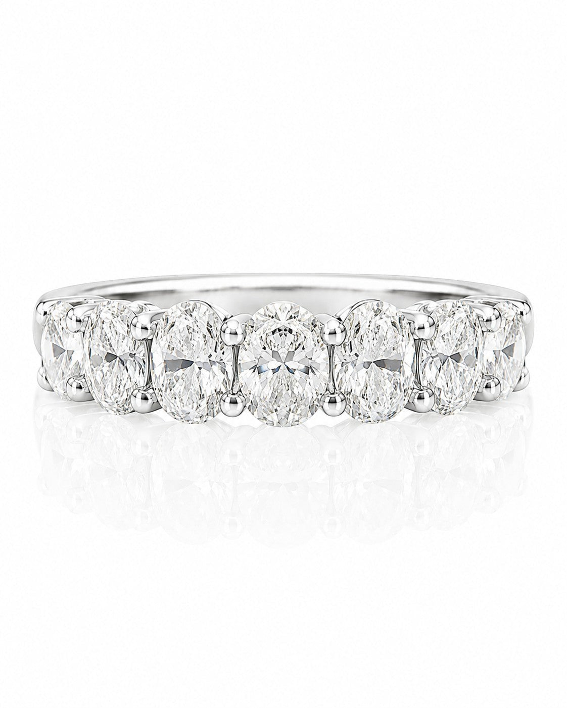 9ct White Gold 1.41ct Oval Lab Grown Diamond Seven Stone Ring (LR22)