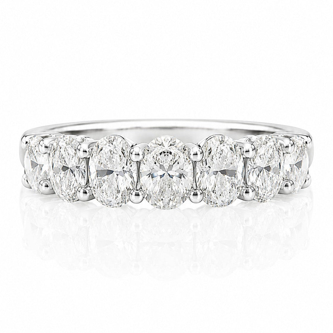 9ct White Gold 1.41ct Oval Lab Grown Diamond Seven Stone Ring (LR22)