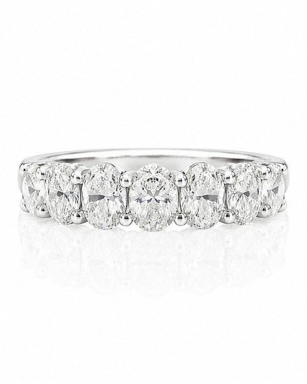 9ct White Gold 1.41ct Oval Lab Grown Diamond Seven Stone Ring (LR22)