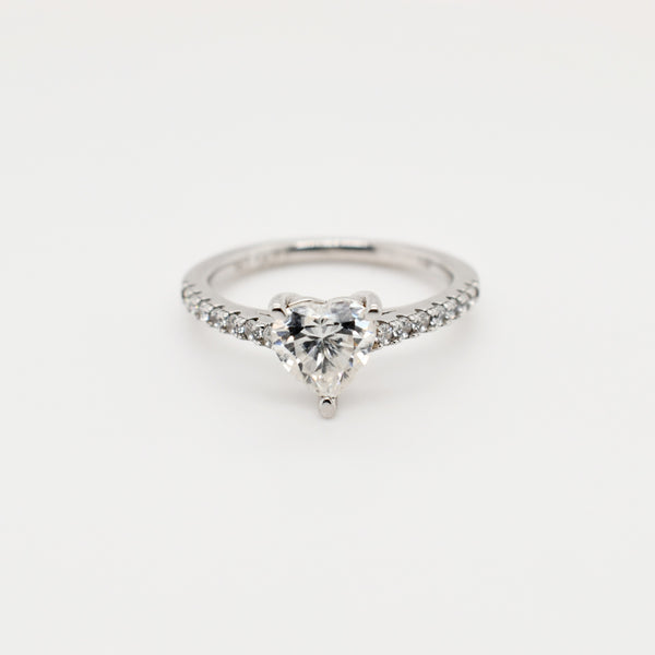 1ct Heart Solitaire Moissanite Ring