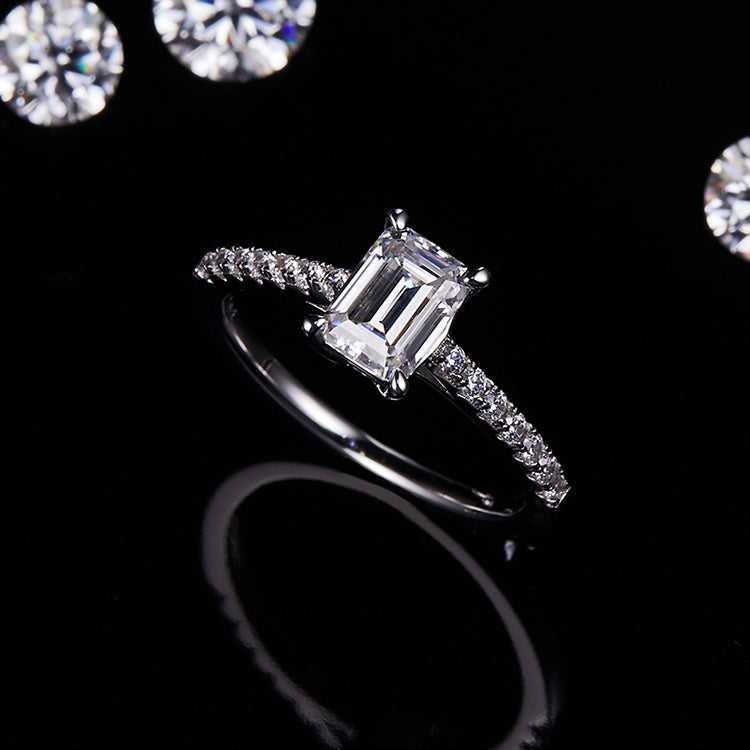 1ct Emerald Solitaire Moissanite Ring – M91D - Cassim & Co South Africa