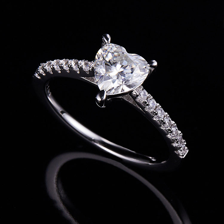 1ct Heart Solitaire Moissanite Ring – M91C - Cassim & Co South Africa