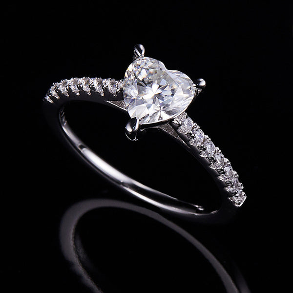 1ct Heart Solitaire Moissanite Ring – M91C - Cassim & Co South Africa