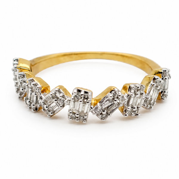 9ct Yellow Gold Baguette Diamond Engagement Band 1102318