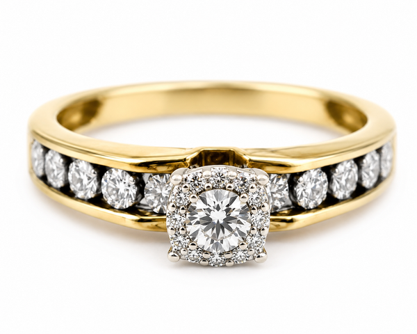 9ct Yellow Gold Blazing Diamond Ring 1102093