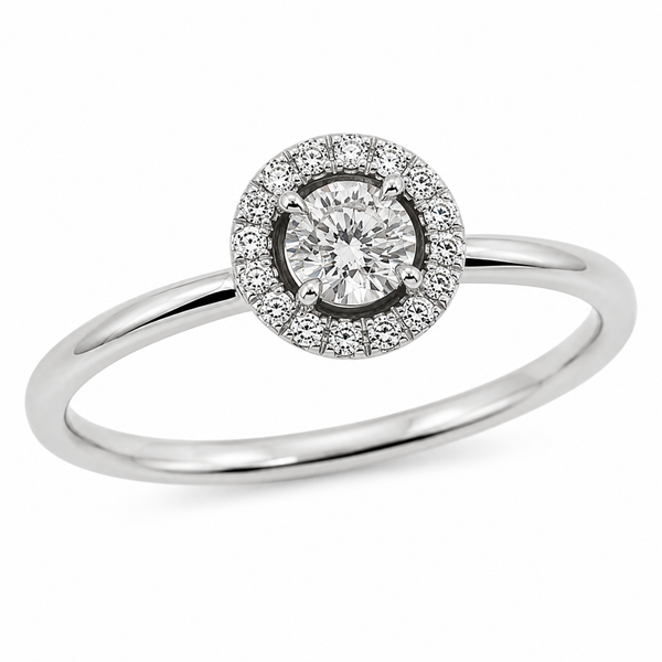 9ct White Gold Round Cluster Diamond Engagement Ring 1102293