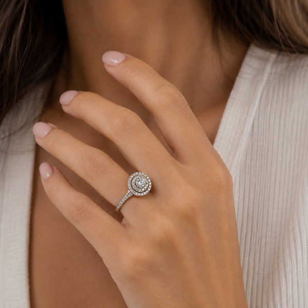 9ct White Gold Round Solitaire Diamond Ring 1102260