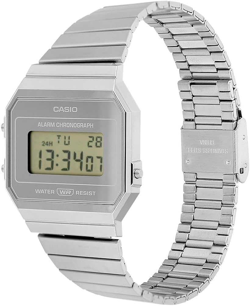 Casio Vintage A700WEV Digital Chronograph Quartz Silver Stainless Steel Watch (A700WEV-7ADF)