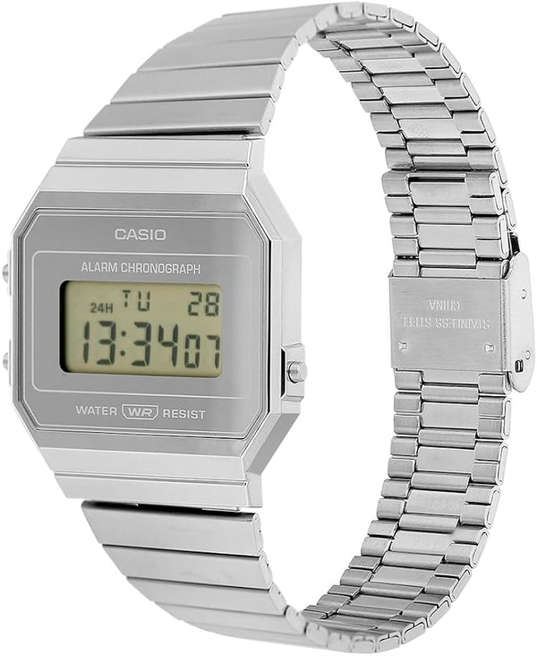 Casio Vintage A700WEV Digital Chronograph Quartz Silver Stainless Steel Watch (A700WEV-7ADF)