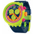 Side view showing 14mm case thickness and silicone strap