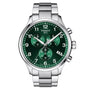 Tissot Chrono XL Classic green sunray dial quartz chronograph watch with stainless steel bracelet T116.617.11.092.00