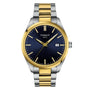 Tissot PR 100 40mm blue dial two-tone stainless steel quartz watch