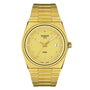 Tissot PRX 40 mm quartz watch with gold dial and gold-tone steel bracelet