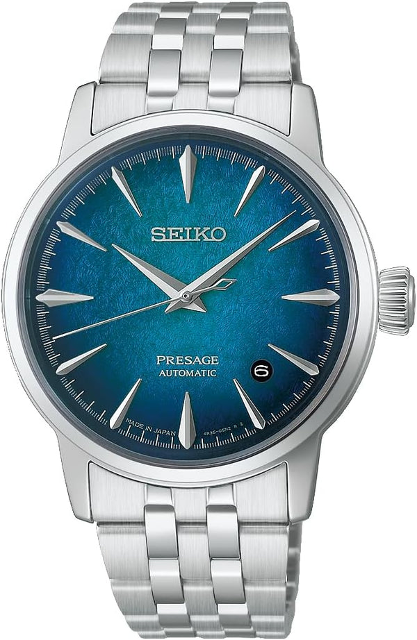 Seiko Presage HCB001J1 automatic watch with gradient blue dial and stainless steel bracelet