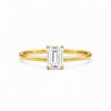 9ct yellow gold solitaire engagement ring with 0.50ct emerald cut lab grown diamond in four-prong setting