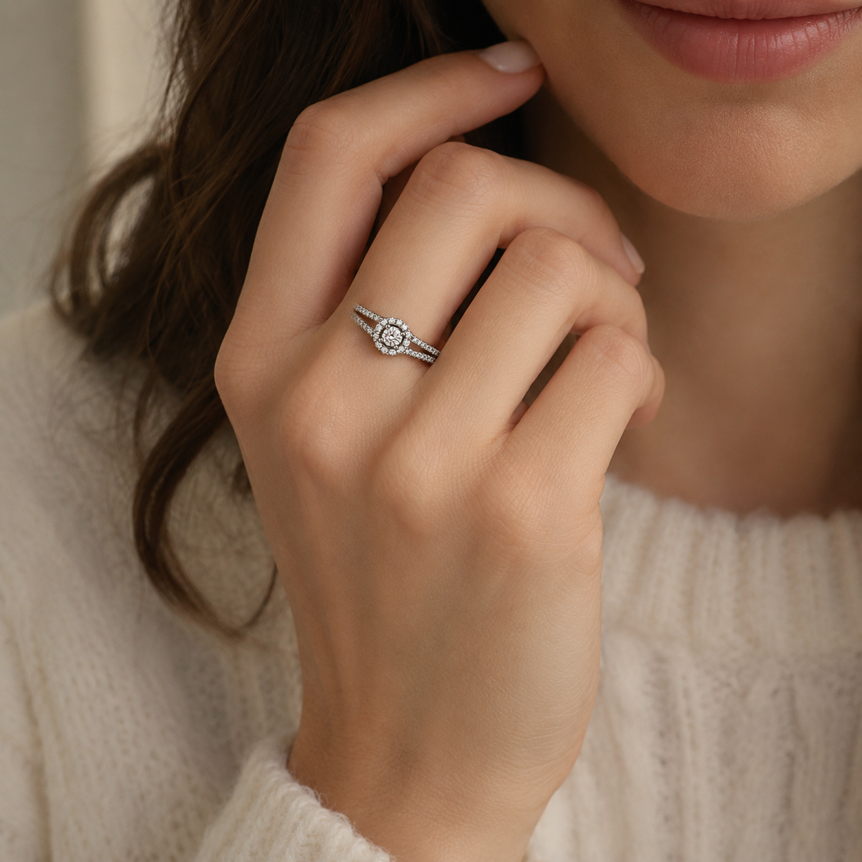 9ct White Gold Round Solitaire Diamond ring 1102052 - Cassim & Co South Africa