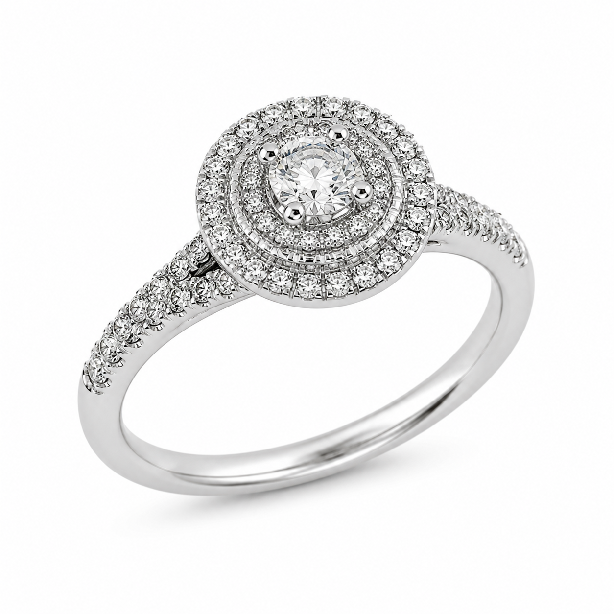 9ct White Gold Round Solitaire Diamond Ring 1102260