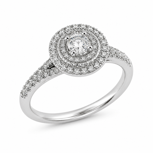9ct White Gold Round Solitaire Diamond Ring 1102260