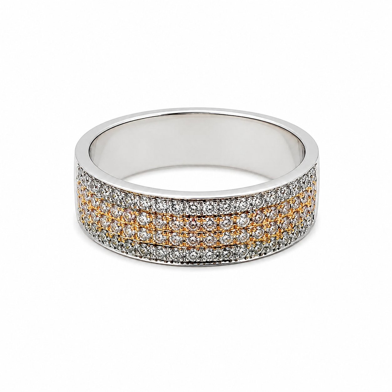 18k Two Tone Diamond Band 1102139