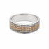 18ct two tone white and yellow gold diamond pavé eternity ring with five rows of brilliant cut diamonds