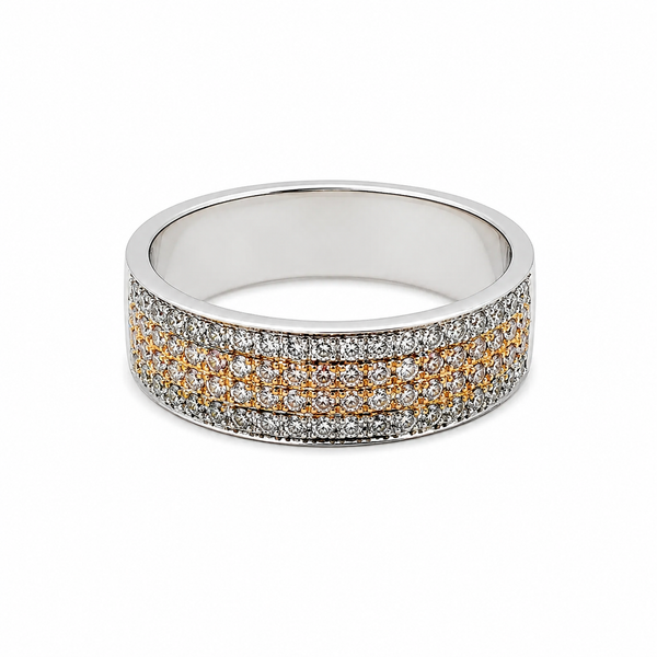 18k Two Tone Diamond Band 1102139