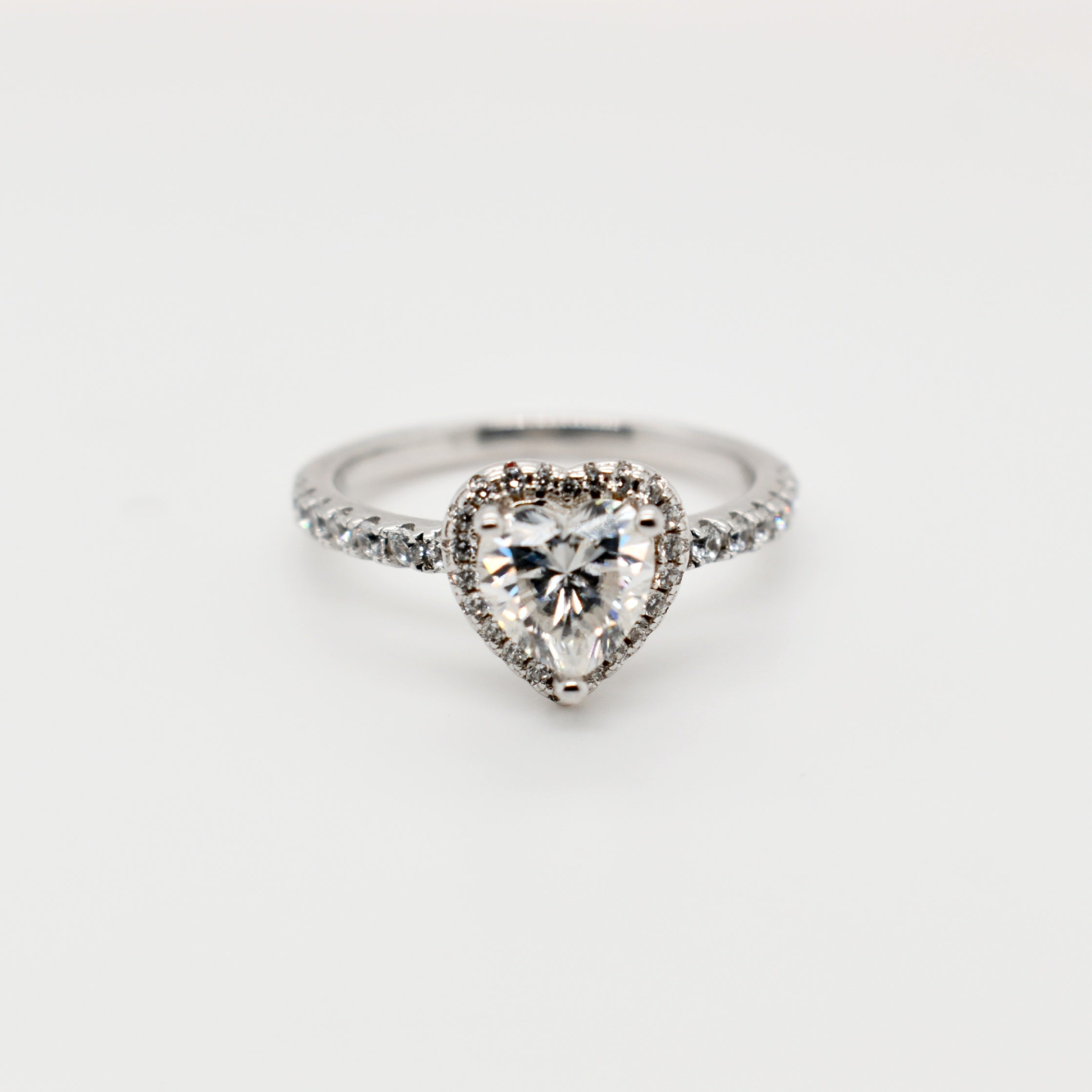 1ct Heart Shaped Solitaire Moissanite RIng