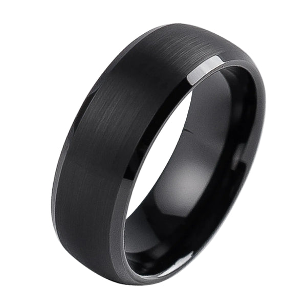 Tungsten Matt Black Brushed Ring