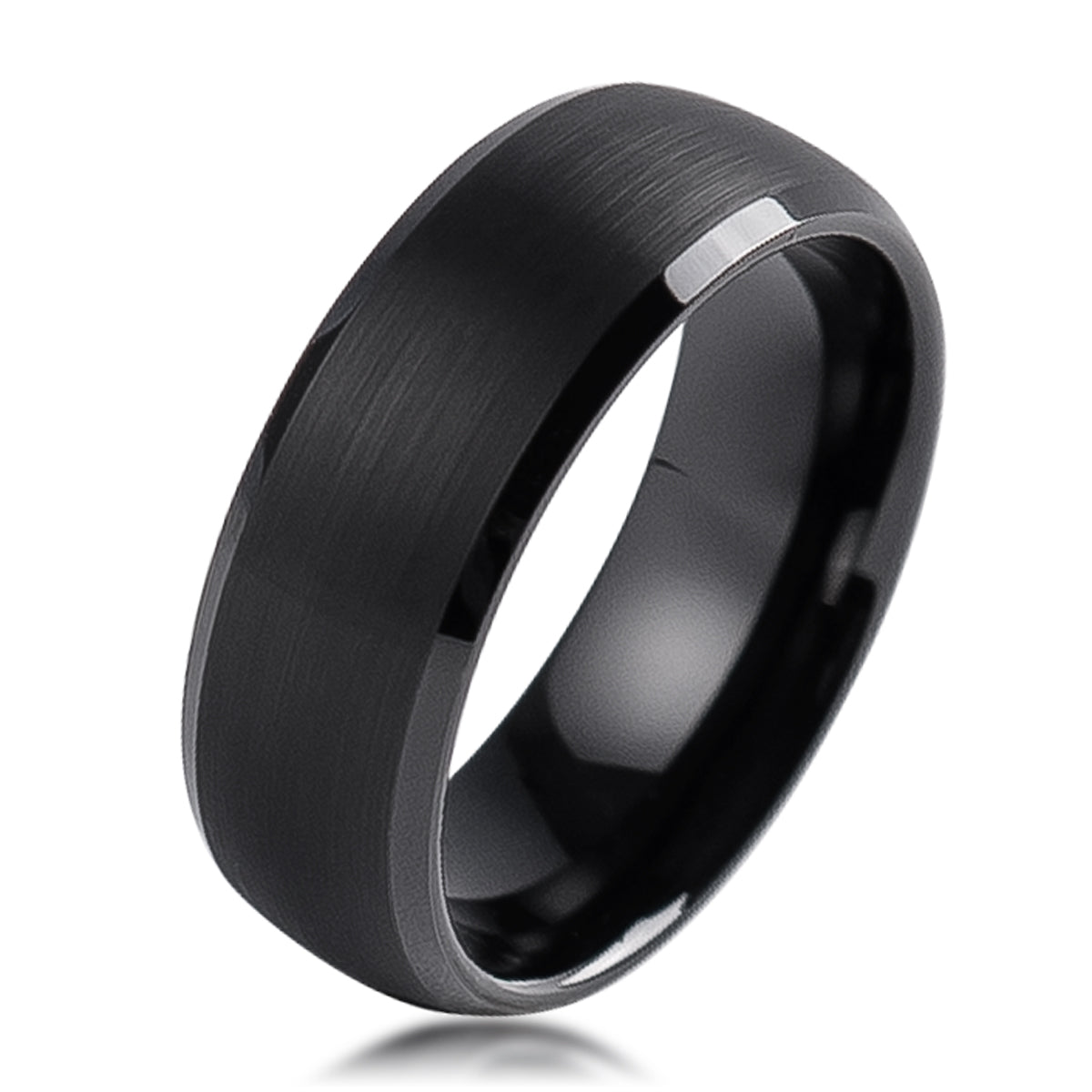 Tungsten Black Bevelled Ring 6mm - Cassim & Co South Africa