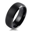 Tungsten Black Bevelled Ring 6mm - Cassim & Co South Africa