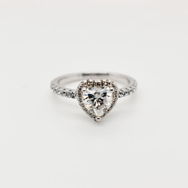 1ct Heart Shaped Solitaire Moissanite RIng