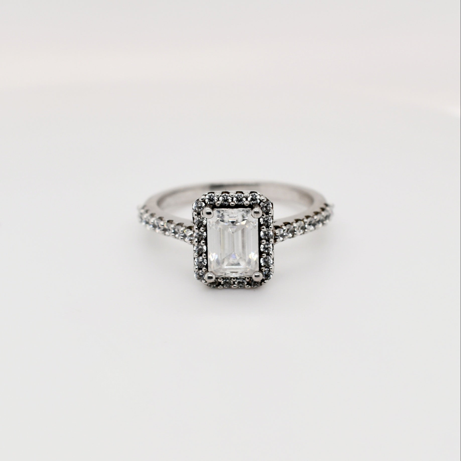 1ct Emerald Cut Moissanite Ring