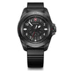Victorinox Journey 1884 (241982) 43mm watch, showing the full Black PVD case, black dial, and black rubber strap.