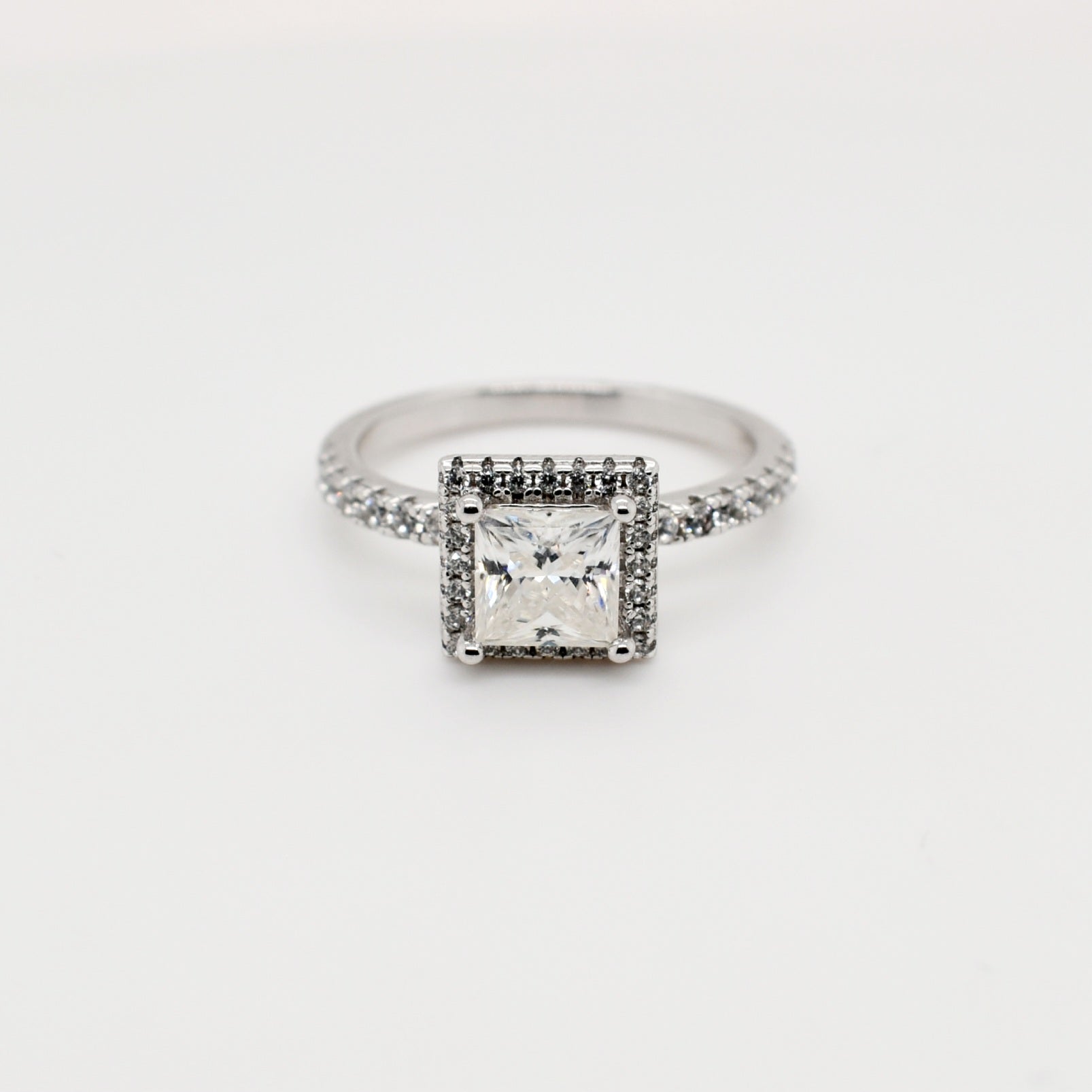 1ct Princess Cut Solitaire Moissanite Ring