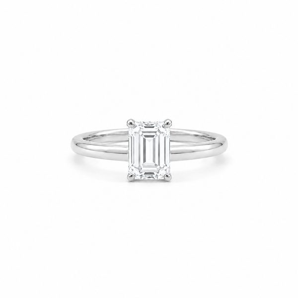 9ct White Gold 1ct Emerald Lab Grown Diamond Ring