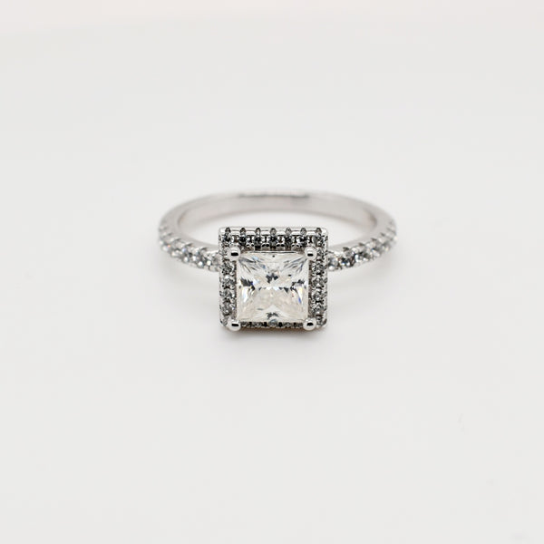 1ct Princess Cut Solitaire Moissanite Ring