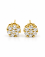 9ct Yellow Gold 1.00ct Flower Cluster Lab Grown Diamond Stud Earrings (2100428)