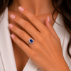 9ct White Gold Emerald Tanzanite Diamond Engagement Ring 1102284 - Cassim & Co South Africa