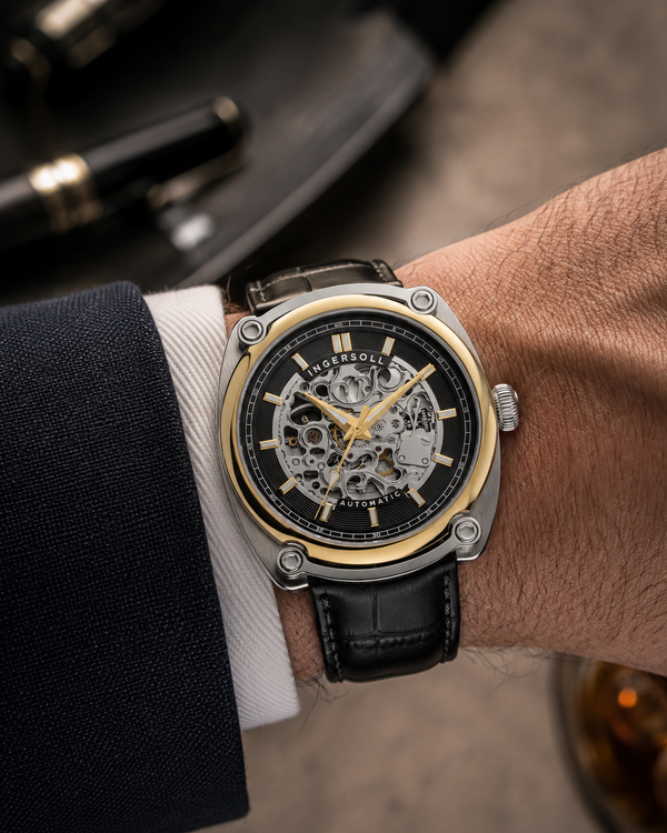 Ingersoll The Michigan Automatic Skeleton Dial Two-Tone Stainless Steel Watch (I13301)