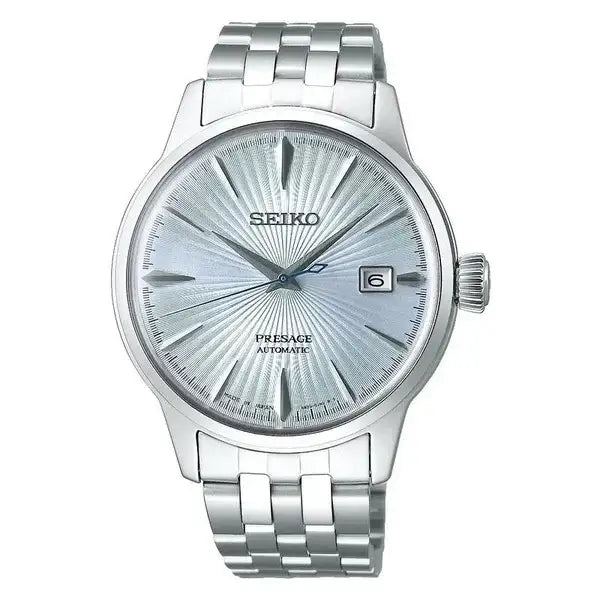 Seiko Presage Cocktail Time SRPE19J1 blue sunburst dial with applied faceted indices