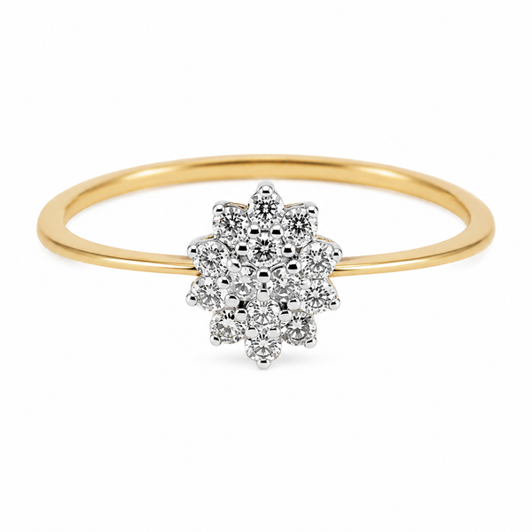 9ct Rose Gold Flower Cluster Diamond Engagement Ring 1102306