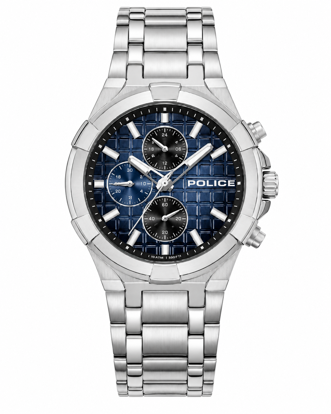 Police Guardian Chronograph Quartz Blue Dial Stainless Steel Watch (PEWGK0082004)