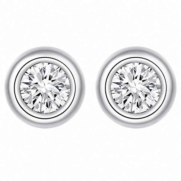 0,5ct Tube Setting Moissanite Earrings - ME1