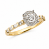 9ct Yellow Gold 4 Claw Round Diamond Engagement Ring 1102201