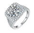 5ct round moissanite halo engagement ring in sterling silver with pavé shoulders - Cassim & Co Johannesburg